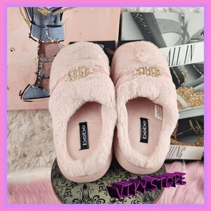 💕 NWT BEBE Bling Memory Foam Slippers Size 8 Cozy & Chic #7172 💕